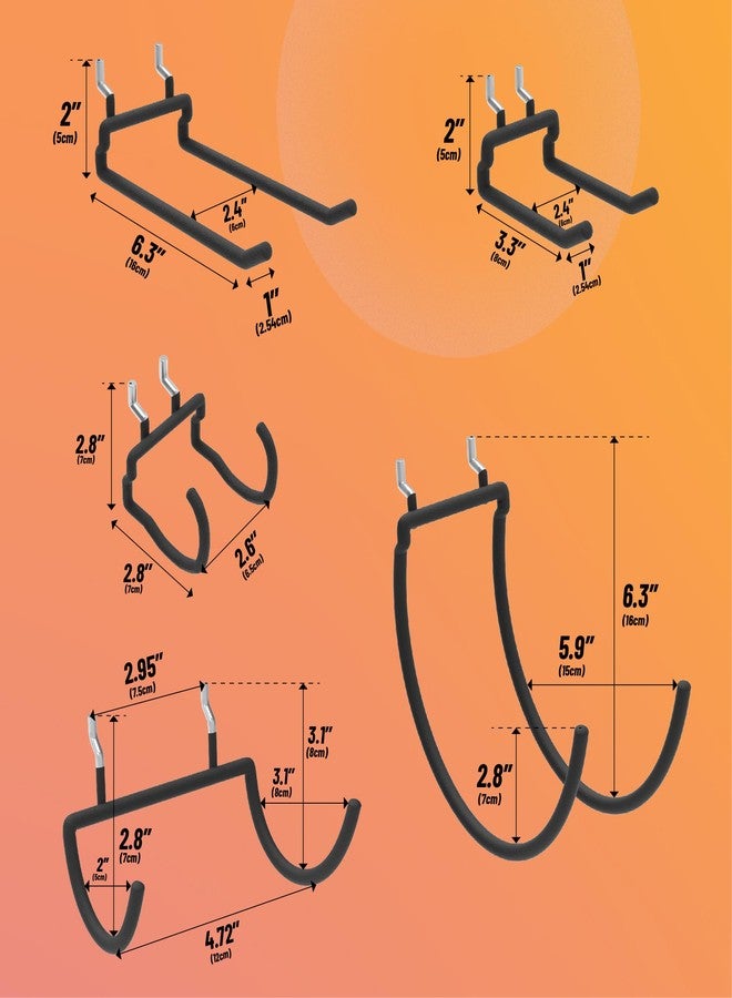 HUHOLE Pegboard Drill Holder, Peg Board Tool Utility Hooks, 10 Pack Heavy Duty Pegboard Tool Holder for Power Tools, Drill, Hammer, Cord, Fit for 1/4" Pegboard - Image 3